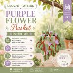 Purple Flower Hanging Basket Crochet Pattern PDF, Trailing Plant Pattern, Amigurumi Hanging Planter, Floral Home Decor Digital Download