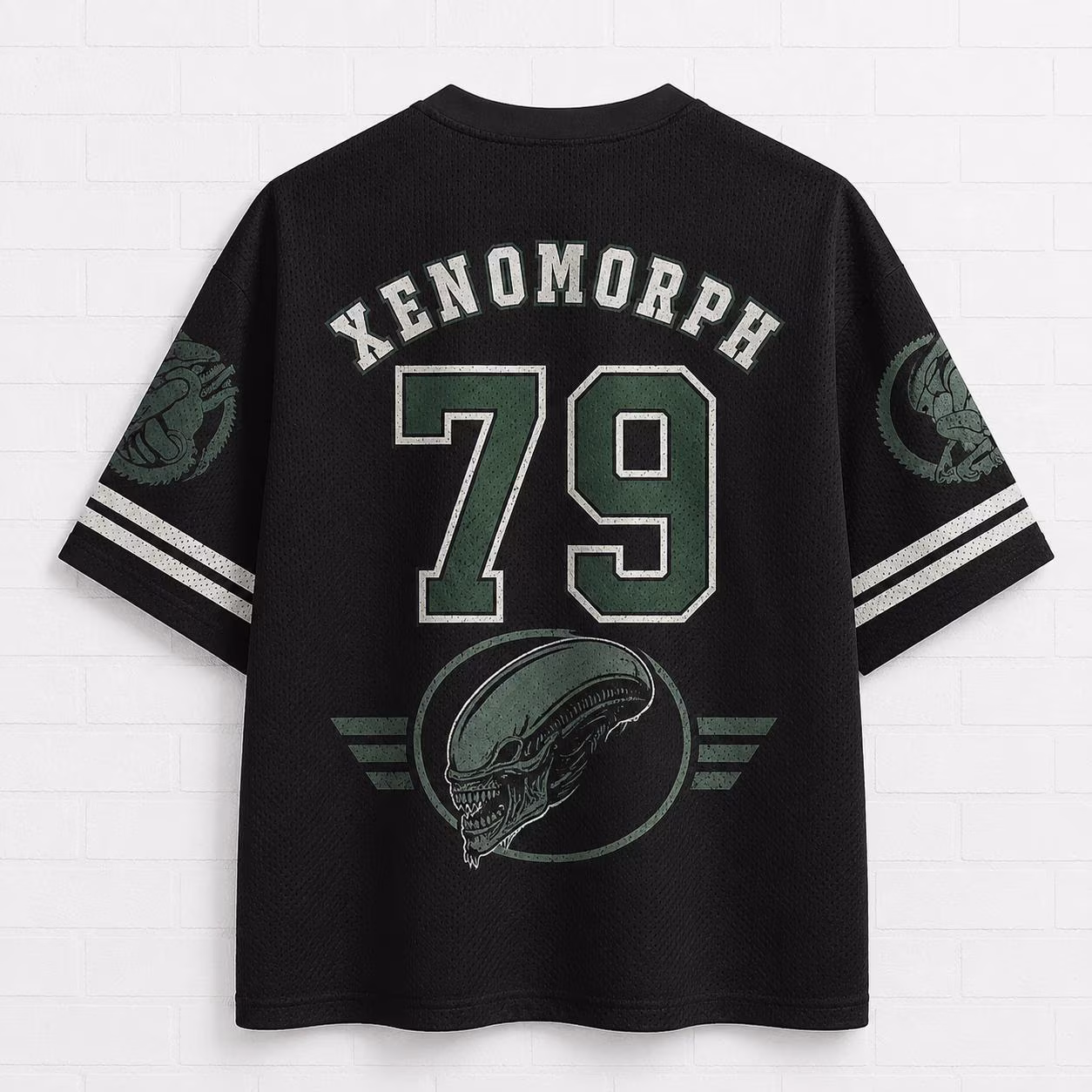 Xenomorph Horror Football Jersey | Retro Sci-Fi Alien Monster Sports Shirt - Image 2
