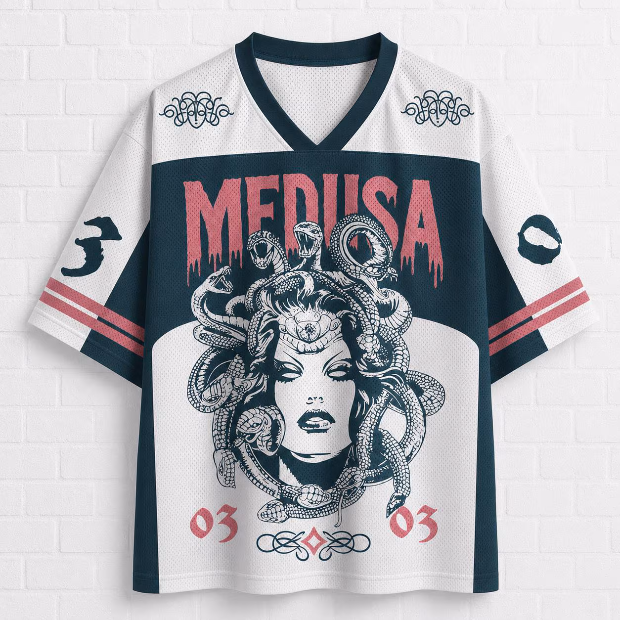 Medusa Football Jersey | Greek Mythology Medusa Shirt | Gothic Snake Queen Jersey | Dark Fantasy Sports Tee