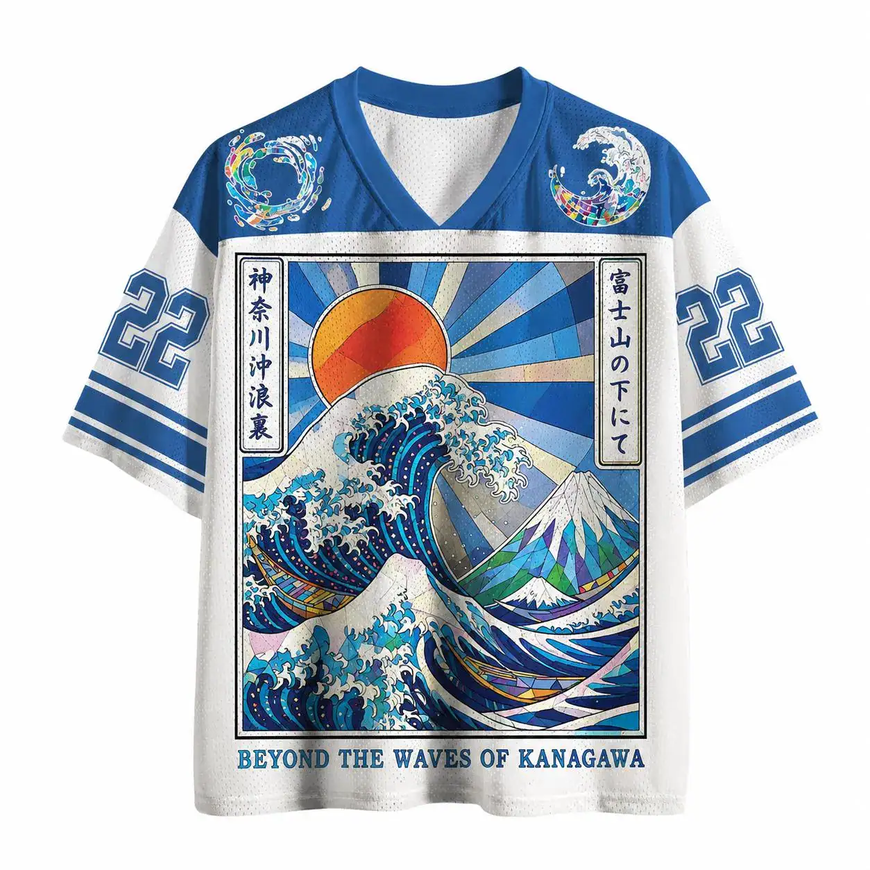 Kanagawa Wave Baseball Jersey | Japanese Art Sports Shirt | Ukiyo-e Unisex Tee
