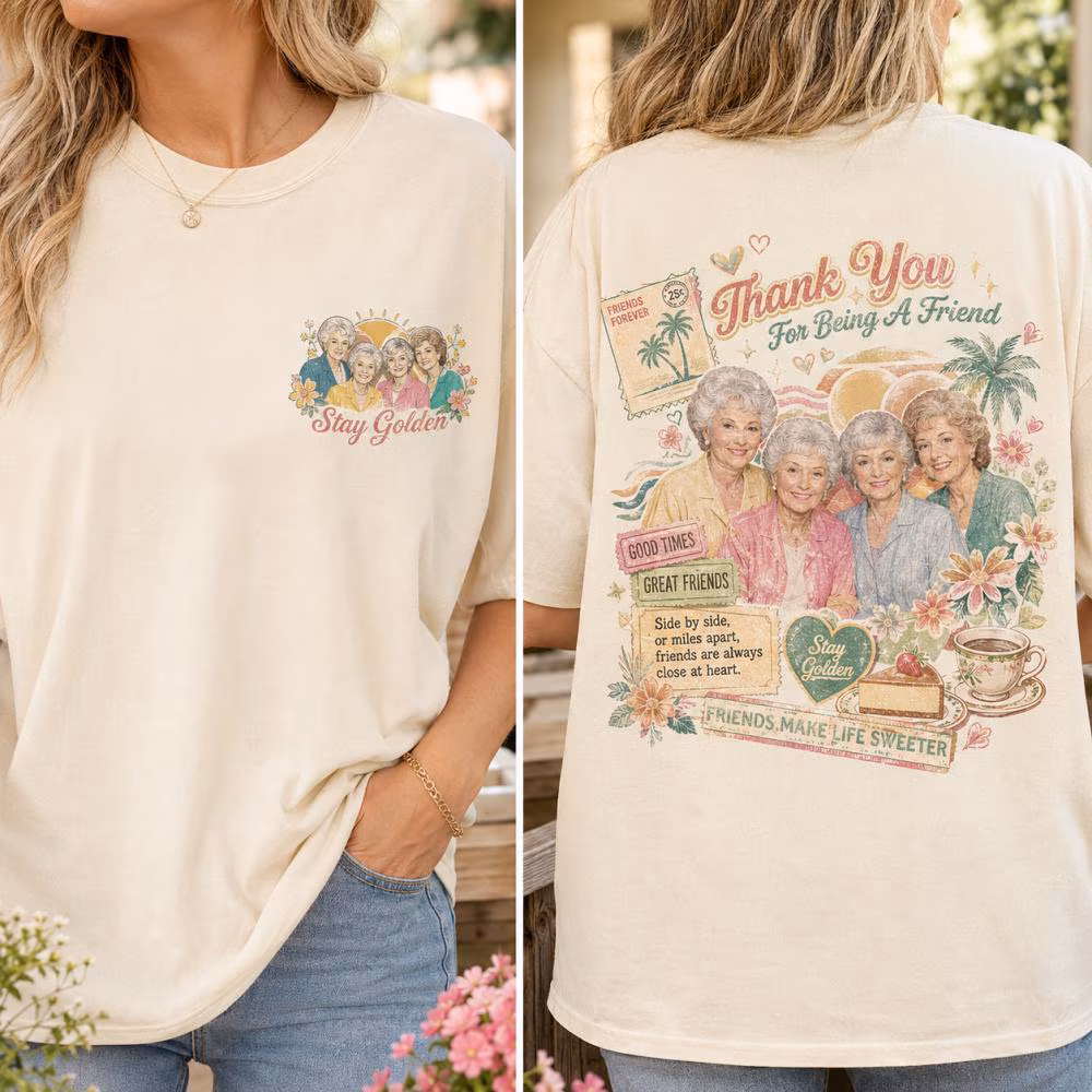 The Golden Girls Shirt, Thank You For Being A Friend, 80s Vintage Sunset T-Shirt, Stay Golden Shirt, The Golden Girls Shirt