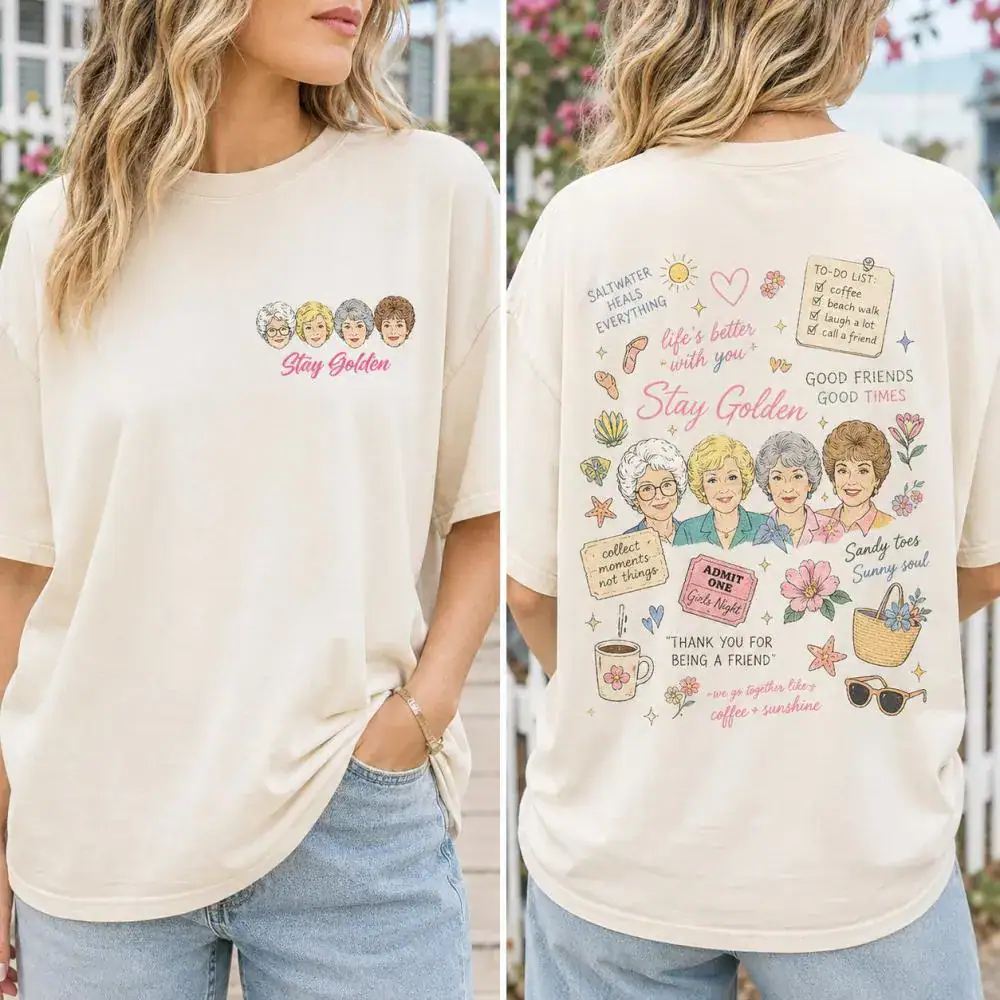 Stay Golden Tshirt, Thank You For Being A Friend T shirt, The Golden Girls Shirt, 80s Vintage Sunset T-Shirt, The Golden Girls, squad goals