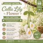 Calla Lily Flower Crochet Pattern PDF, Hanging Flower Crochet Pattern, Calla Lily Decor, Floral Ornament, DIY Gift, Amigurumi Pattern Digital Download