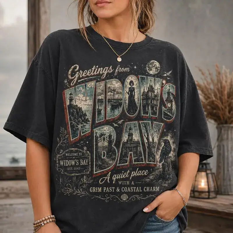 Widow’s Bay Horror Movie TShirt, Comfort Colors® Shirt, Vintage Coastal Horror Graphic Tee, Spooky Movie Fan Gift, Widows bay T shirt