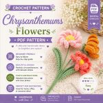 Chrysanthemum Flower Crochet Pattern PDF, Realistic Crochet Flower Pattern, Floral Bouquet Crochet, DIY Bouquet, Floral Home Decor Digital Download