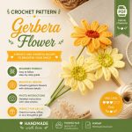Gerbera Flower Crochet Pattern PDF, Realistic Crochet Flower Pattern, Floral Bouquet Crochet, DIY Bouquet, Floral Home Decor Digital Download