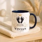 Custom Baby Footprint Mug Gift Personalized Name Birth Date Newborn Keepsake Coffee Cup Baby Shower Memorial Present For Parents Keepsake - Image 4