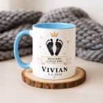 Custom Baby Footprint Mug Gift Personalized Name Birth Date Newborn Keepsake Coffee Cup Baby Shower Memorial Present For Parents Keepsake - Image 5