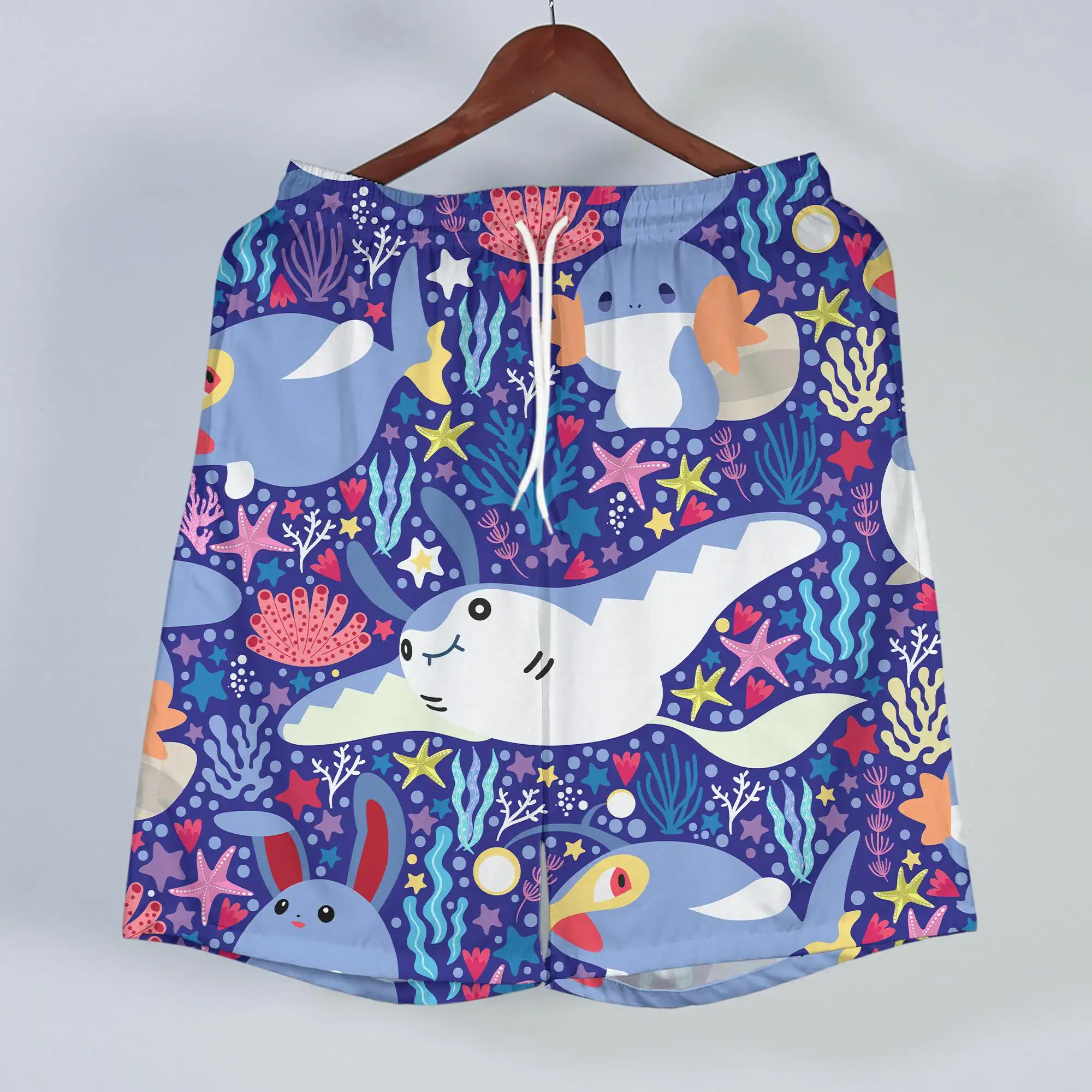 Mudkip Mantyke Hawaiian Shirt Tropical Ocean Button Up Shirt Cute Sea Life Summer Beach Outfit Matching Set Unisex Mudkip Shirt Gifts - Image 4
