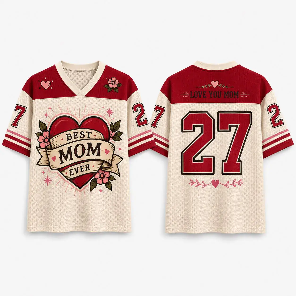 Best Mom Ever Jersey Shirt, Love You Mom Sports Tee, Mother’s Day Gift