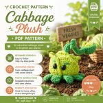 Cabbage Crochet Pattern, Cute Cabbage Amigurumi PDF Pattern, Kawaii Vegetable Plush, Beginner Crochet Tutorial, Farm Decor Digital Download