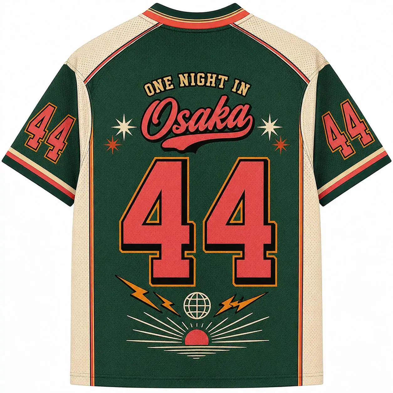 One Night in Osaka Jersey, Japanese Tiger Graphic Sports Shirt, Retro Osaka Streetwear Tee, Vintage Japan Travel Jersey - Image 2