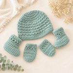 Baby Hat Boots and Mitten Crochet Pattern PDF, Newborn Crochet Set Pattern, Baby Gift Crochet Tutorial, Infant Hat Pattern,  Digital Download - Image 3
