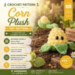Corn Crochet Pattern PDF, Cute Amigurumi Corn Plush, Kawaii Vegetable Crochet Pattern, Farmhouse Decor, Plush Toy DIY Gift Digital Download
