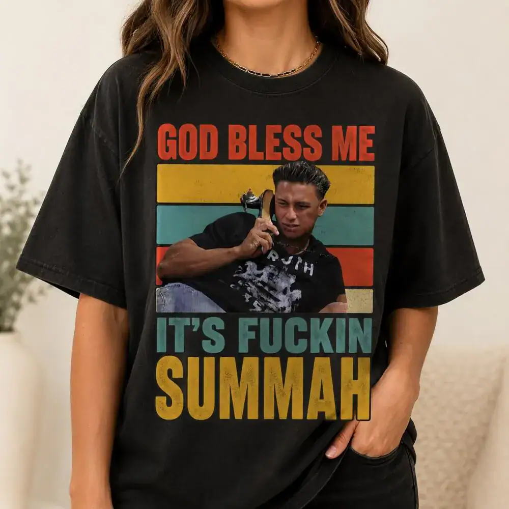 God Bless Me It's F*cken Summah Shirt, Funny Summer Tee For Party Lovers, Humorous Beach Vibes Graphic Tshirt, Sarcastic Vacation Gift
