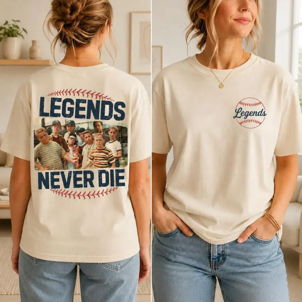 Baseball Shirt Legends Never Die Sandlot Coach Gift, Vintage Sports Tee, Heroes Get Remembered Vintage Movie Shirt, Gift From Son Husband