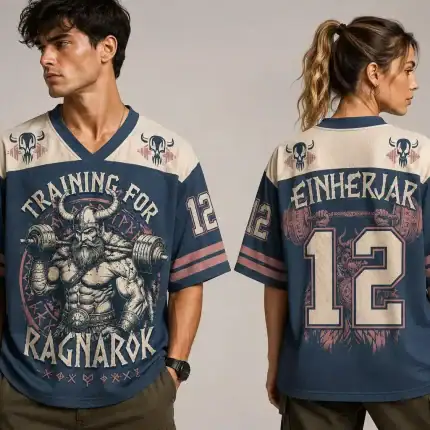 Training For Ragnarök Viking Jersey | Custom Number 12 Football Shirt - Image 3