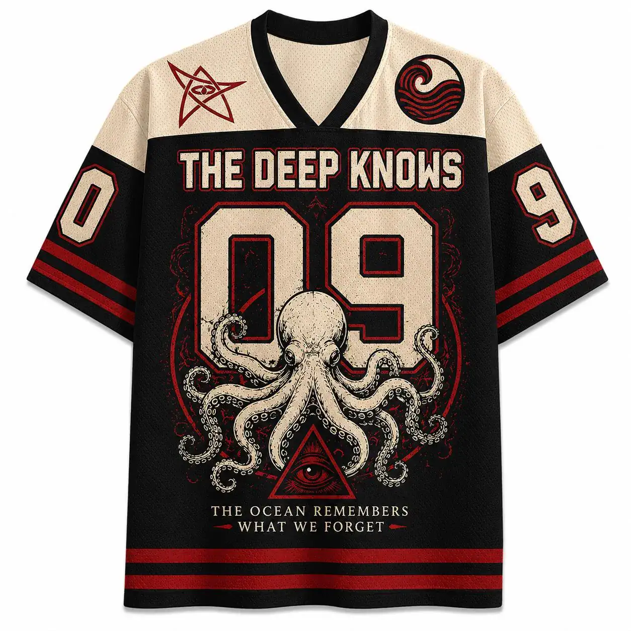 Abyss Octopus Jersey | Custom Number 09 Football Jersey | Deep Sea Kraken Sports Shirt