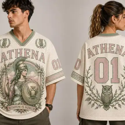 Athena Goddess Jersey, Greek Mythology Baseball Shirt, Pastel Owl Graphic Tee, Unisex Vintage Gift - Image 3
