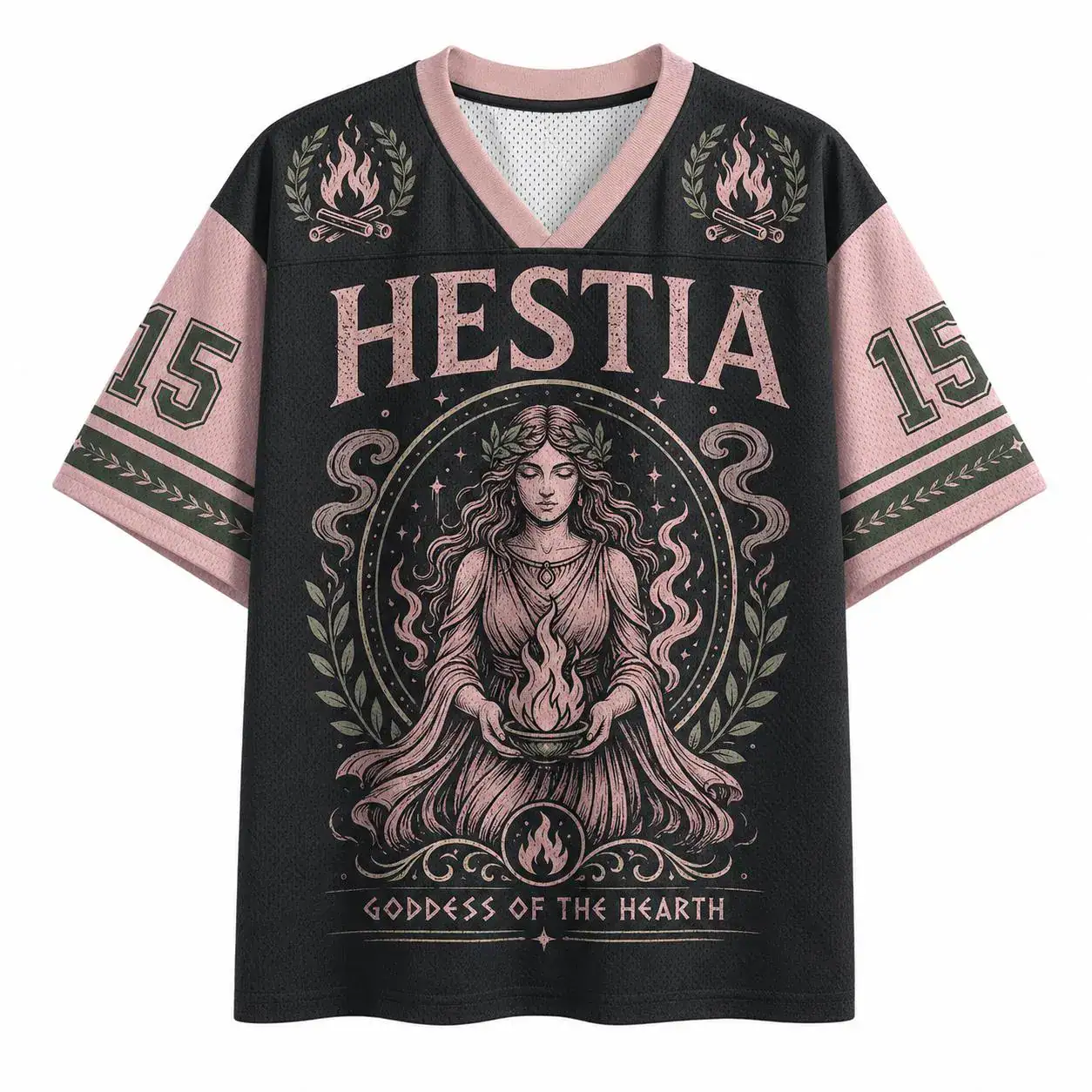 Hestia Goddess Jersey 15, Greek Mythology Football Shirt, Fantasy Sports Jersey, Unisex Gamer Gift