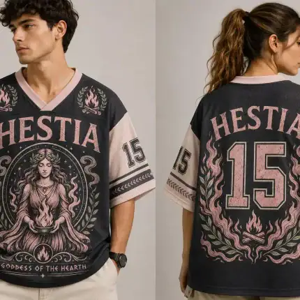 Hestia Goddess Jersey 15, Greek Mythology Football Shirt, Fantasy Sports Jersey, Unisex Gamer Gift - Image 3