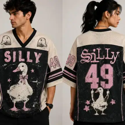Silly Goose Jersey | Custom Number 49 Football Jersey | Funny Duck Sports Shirt - Image 3