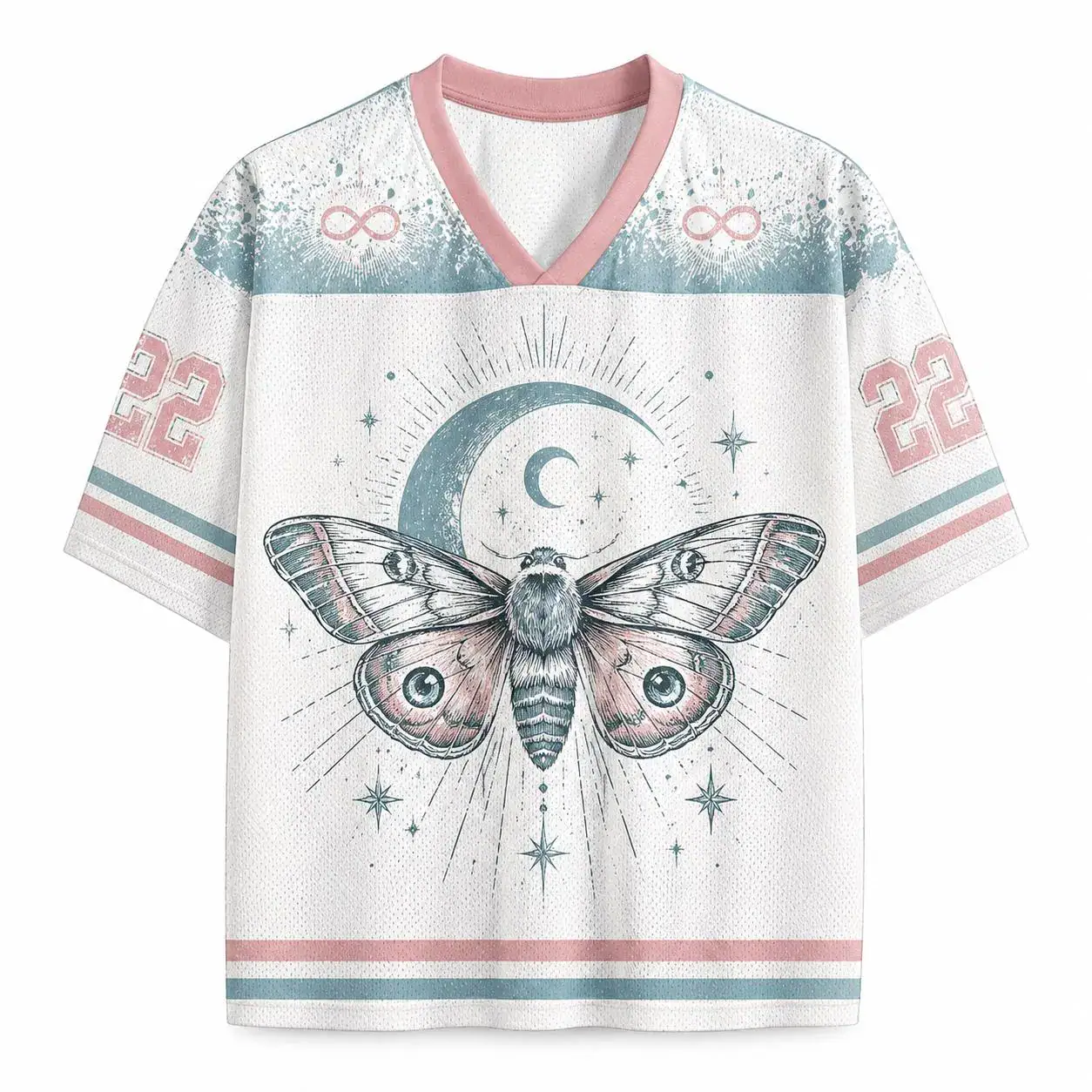 Mystic Moth Football Jersey #22 | Gothic Pastel Celestial Sports Shirt