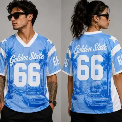 Golden Coast 66 Jersey | Vintage Beach Retro Sports Top - Image 3