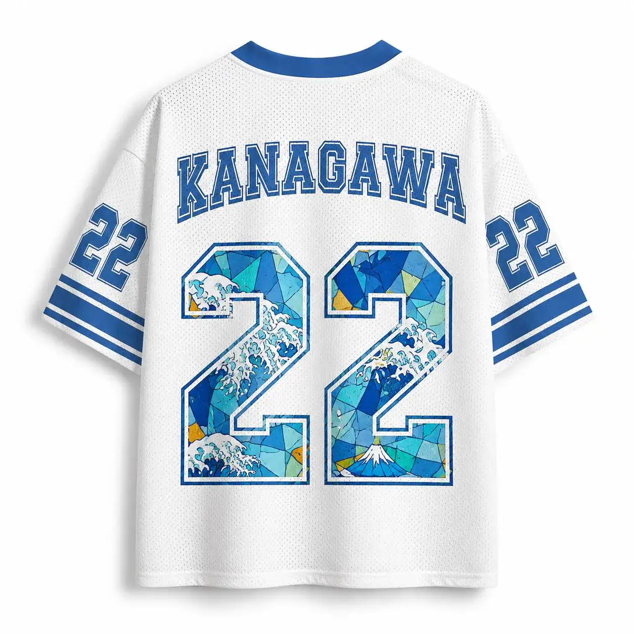 Kanagawa Wave Baseball Jersey | Japanese Art Sports Shirt | Ukiyo-e Unisex Tee - Image 2