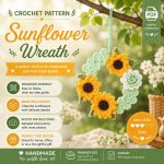 Sunflower Wreath Crochet Pattern PDF, Hanging Sunflower Wreath Crochet Pattern, Floral Door Wreath Pattern, Amigurumi Decor Digital Download