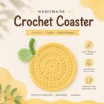 Crochet Lemon Coaster Pattern PDF, Fruit Coaster Crochet Pattern, Citrus Mug Rug, Kitchen Decor Crochet Pattern,  Digital Download