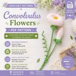 Convolvulus Crochet Pattern, Morning Glory Flower PDF, Crochet Flower Pattern, Botanical Home Decor, Handmade Flower PDF Digital Download