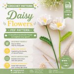 Daisy Crochet Pattern, Crochet Daisy Flower PDF, Daisy Flower Pattern, Crochet Flower Decor, Botanical Home Decor Digital Download