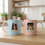 Custom Gift for Best Friend, Stripe Mug for Friendship, Best Friend Photo Gift, Bestie Gifts for Women Birthday Present, Thank You Gift - Image 2