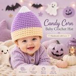 Corn Baby Crochet Hat, Handmade Halloween Baby Hat, Newborn Crochet Beanie, Baby Halloween Costume, Fall Baby Gift,  Digital Download