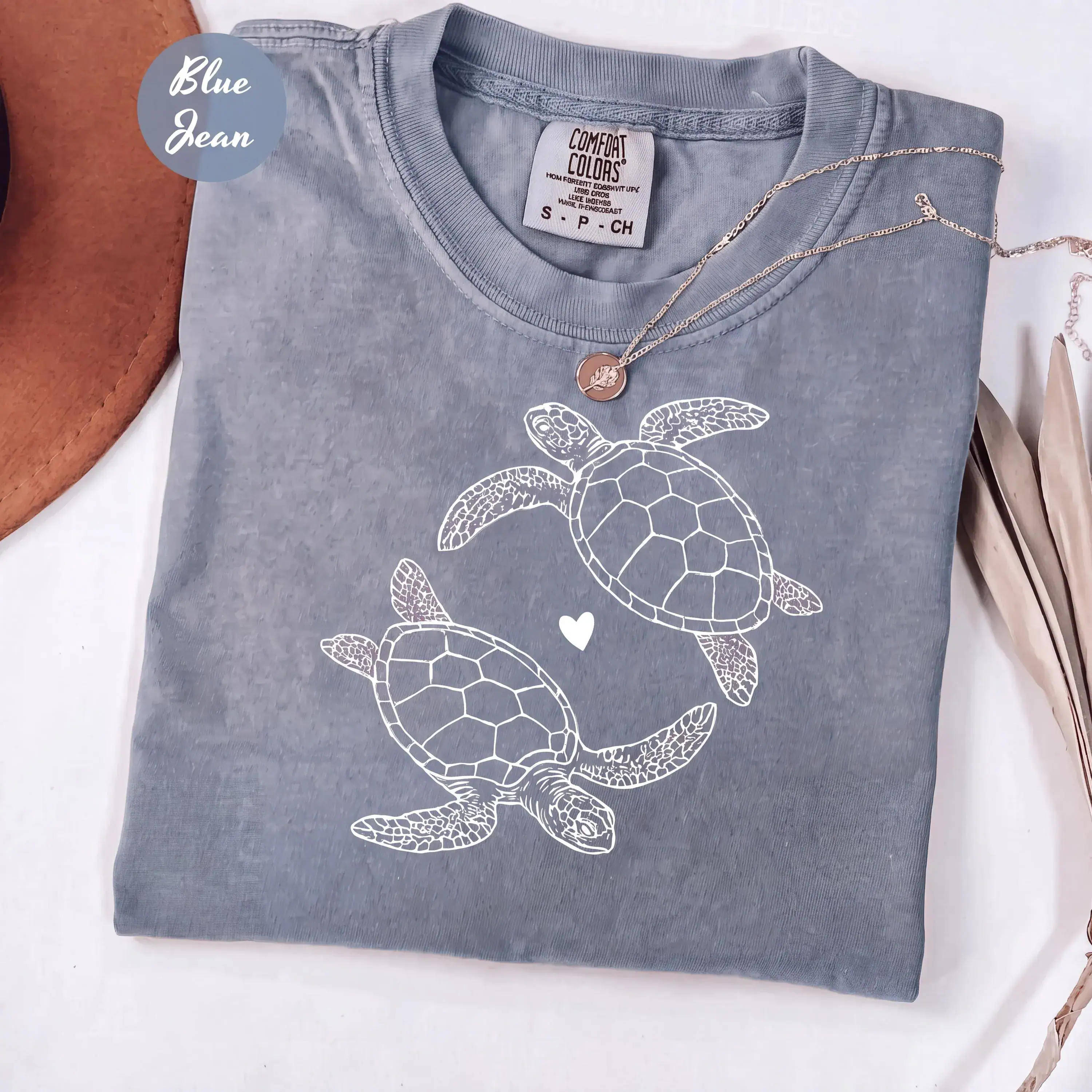 Comfort Colors® Retro Sea Turtle Graphic T-shirts, Vintage Sea Creature Moon Tshirt, Oversized Turtle Sweatshirt, Summer Beach Vacation Tees