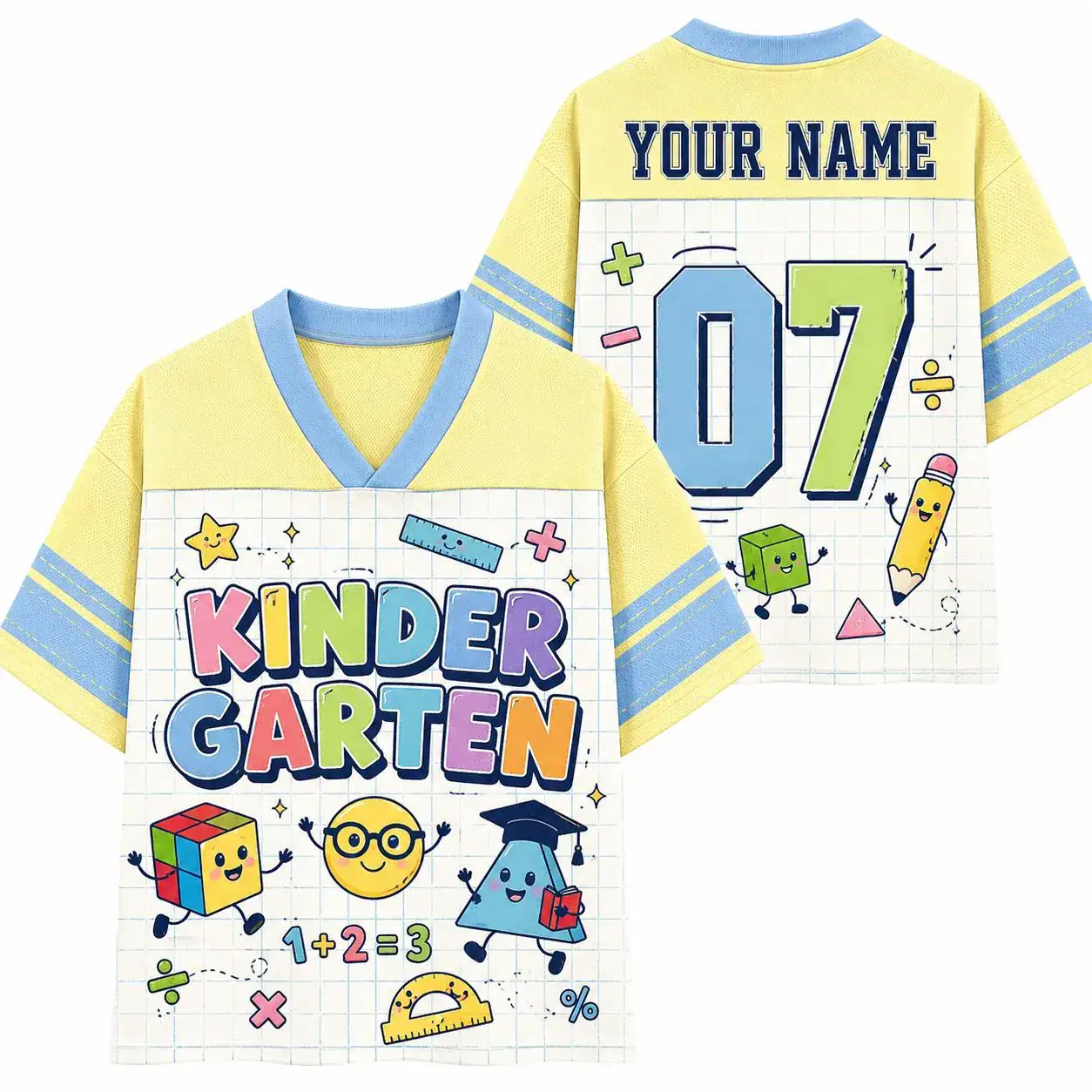 Custom Kindergarten Teacher Jersey, Math Class Football Shirt, Personalized Grade Level Top, Fun Classroom Team Gift, Teacher Apparel