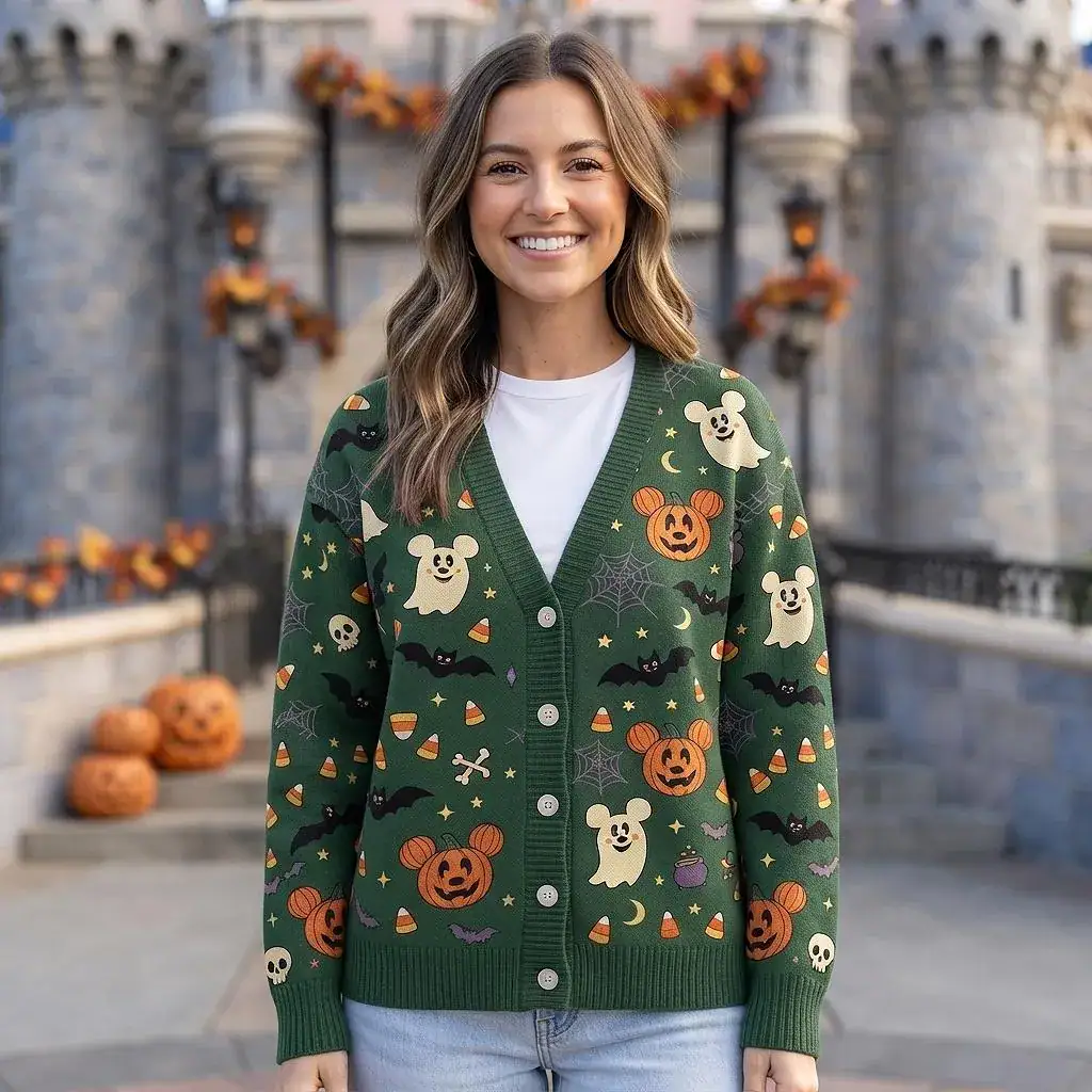 DN Halloween Cardigan, DN Mickey Ghost Pumpkin Sweater, DN Inspired Halloween Cardigan, Spooky Fall Outfit, Trick or Treat Gift - Image 11