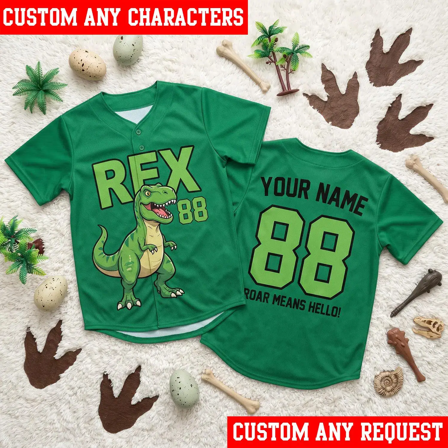 Rex Baseball Jersey, Personalized Toy Story Rex Shirt, Custom Dinosaur Baseball Jersey, Toy Story Family Matching Birthday Gift