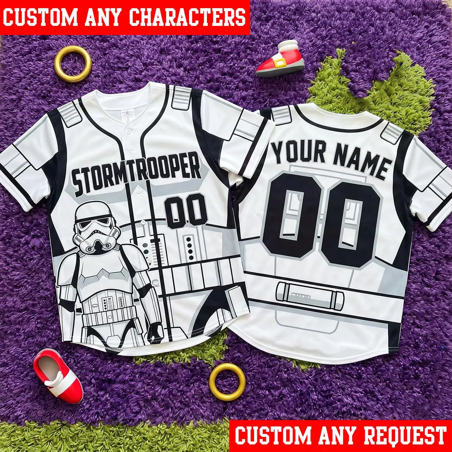 Stormtrooper Baseball Jersey, Personalized Star Wars Jersey, Custom Name Galactic Trooper Jersey, Family Matching Gift for Kids Sci-Fi Fans