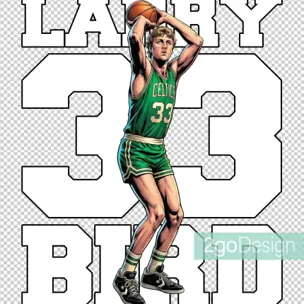 Basketball Player T-Shirt Design: Bird Comic Image Shirt - Image 2