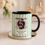 Bachelorette Gift Stripe Mug for Couple, Fiancee Gifts for Her, Girlfriend Gift from Boyfriend, Bridal Shower Couple Portrait, Keepsake Gift - Image 4
