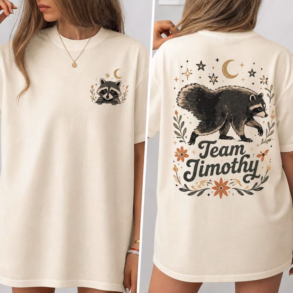 Comfort Colors T-Shirt Team Jimothy Raccoon, Seattle Short Spine Raccoon Gift, Viral Animal Meme Graphic Tee, Cute Raccoon Lover Shirt