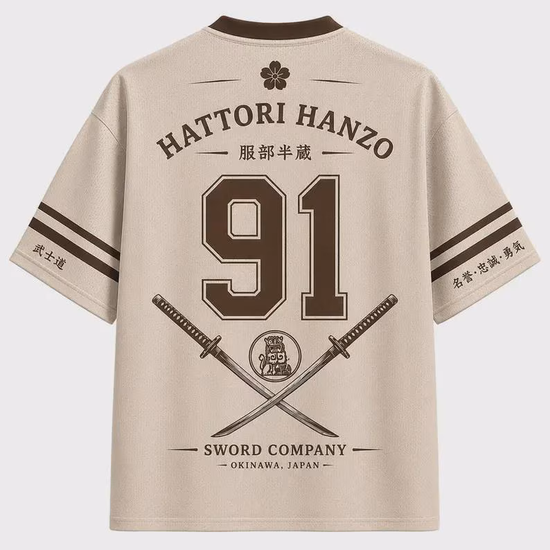 Samurai Sword Company Jersey – Vintage Okinawa Japan Baseball Shirt - Image 2