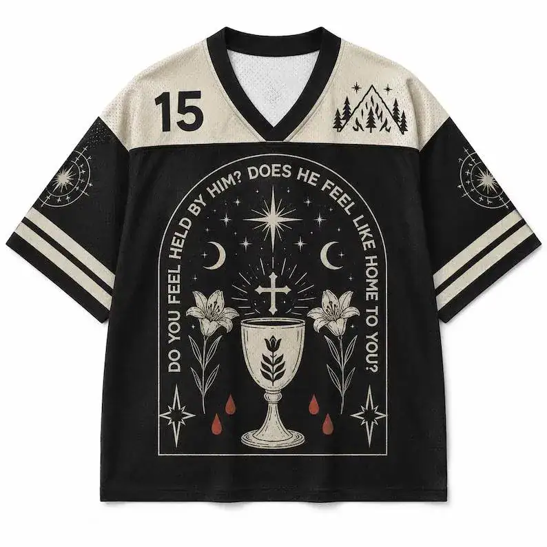 Sacred Chalice Gothic Jersey – Dark Mystical Streetwear Shirt