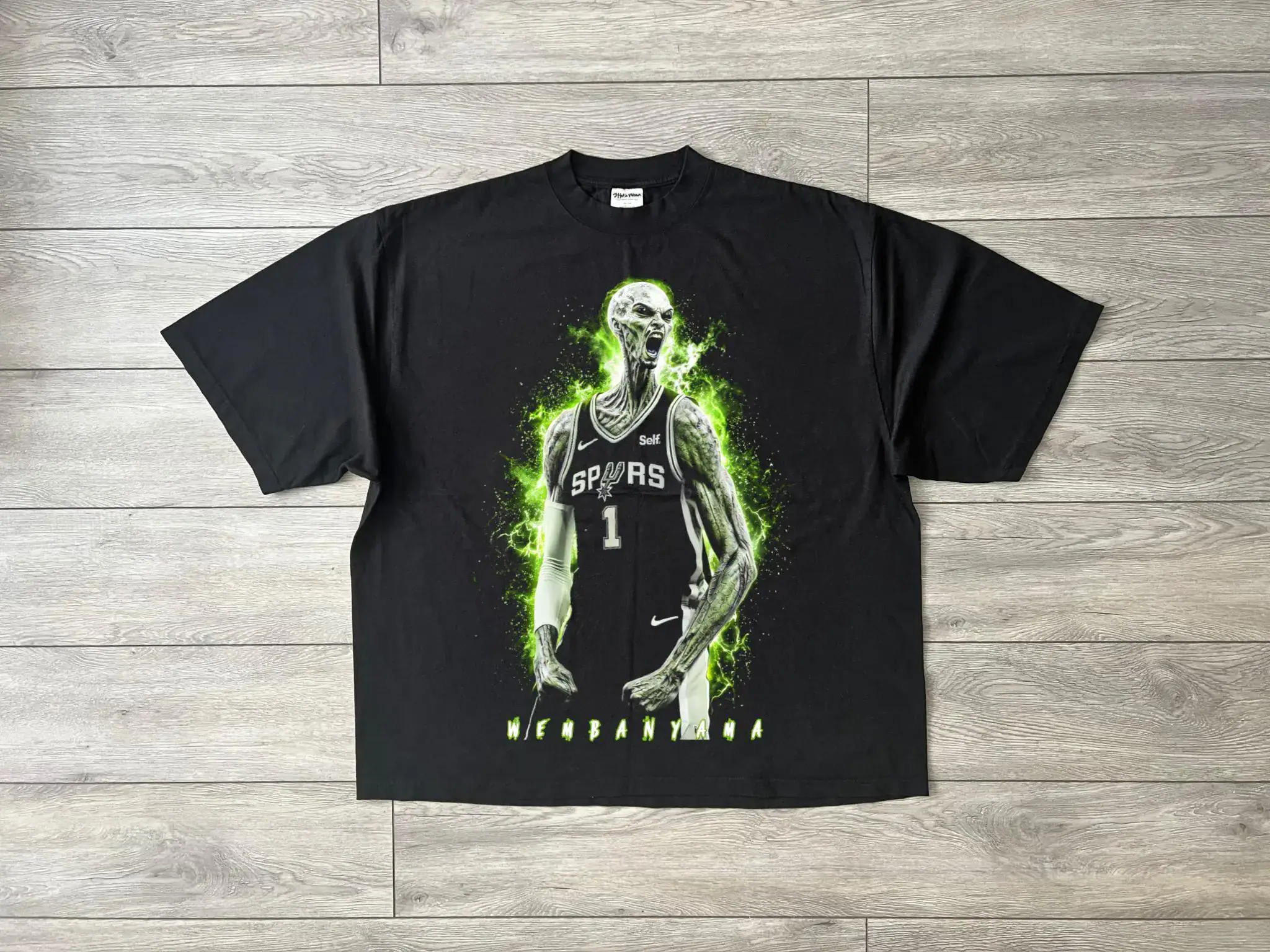 Wembanyama Design , T Shirt Design, Knockout black Halftone