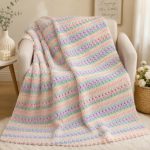 Bobble Stripe Blanket Crochet Pattern PDF, Textured Afghan Crochet Tutorial, Easy Throw Blanket Pattern, Beginner Friendly,  Digital Download - Image 2