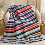 Bobble Stripe Blanket Crochet Pattern PDF, Textured Afghan Crochet Tutorial, Easy Throw Blanket Pattern, Beginner Friendly,  Digital Download - Image 5