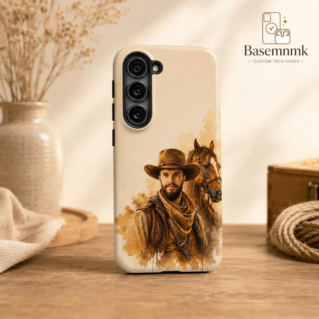 Custom Photo Cowboy iPhone Case, Personalized Western Portrait - Image 9