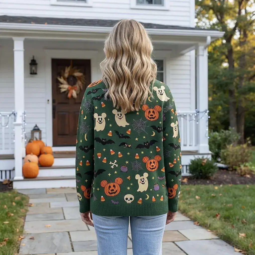 DN Halloween Cardigan, DN Mickey Ghost Pumpkin Sweater, DN Inspired Halloween Cardigan, Spooky Fall Outfit, Trick or Treat Gift - Image 10